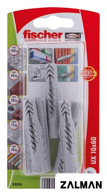 Дюбель универсальный Fischer UX 10X60 K NV 90865 (6 шт)