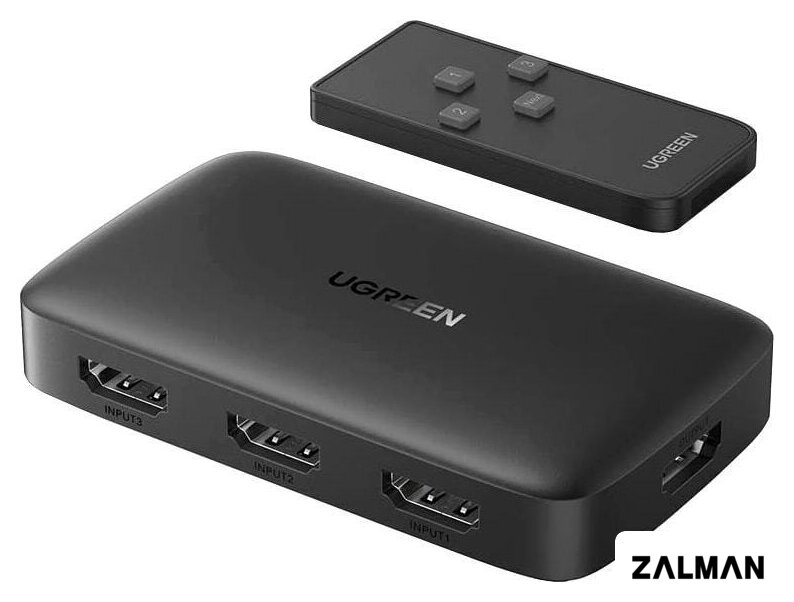 Переключатель Ugreen CM332 80125 4 x HDMI (с пультом ДУ, черный)