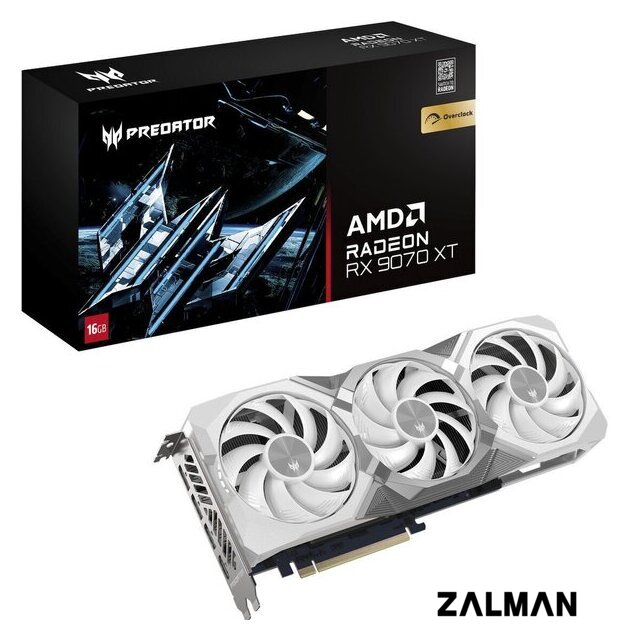 Видеокарта Acer Predator BiFrost White Radeon RX 9070 XT OC 16GB DP.Z4FWW.P02
