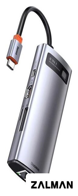 Док-станция Baseus Metal Gleam Series 8-in-1 Multifunctional Type-C HUB Docking Station CAHUB-CV0G